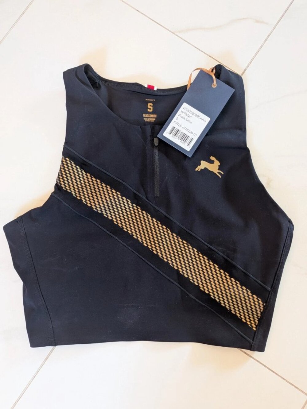 Tracksmith Strata Zip Bra Small NWT